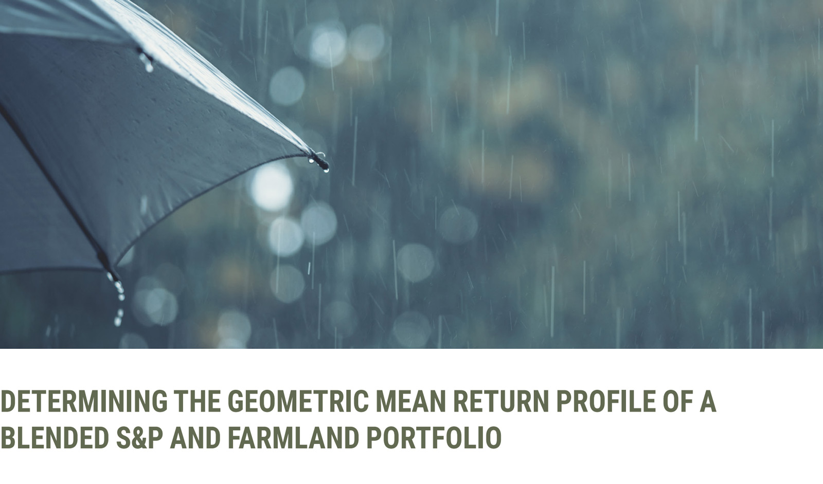 Geometric Mean Return Effects of Adding Canadian Farmland to an Index Holding