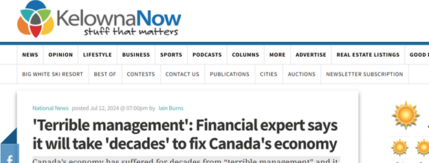 ‘Terrible management’: Financial expert says it will take ‘decades’ to fix Canada’s economy