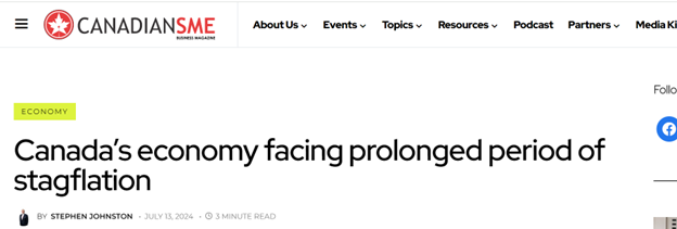 Canada is Facing Prolonged Stagflation