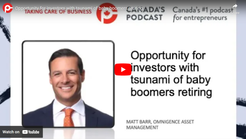 VIDEO: Opportunity for investors with tsunami of baby boomers retiring